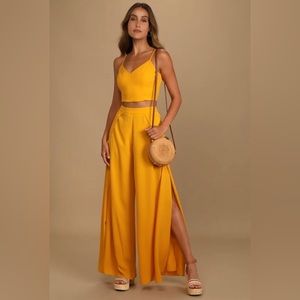 Mustard Yellow Two-Piece Jumpsuit